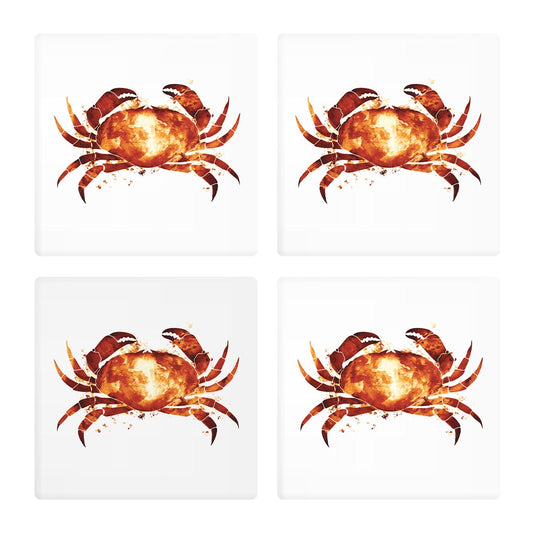 East Coast Water Color Crab | Absorbent Coasters | Set of 4 | Min 2