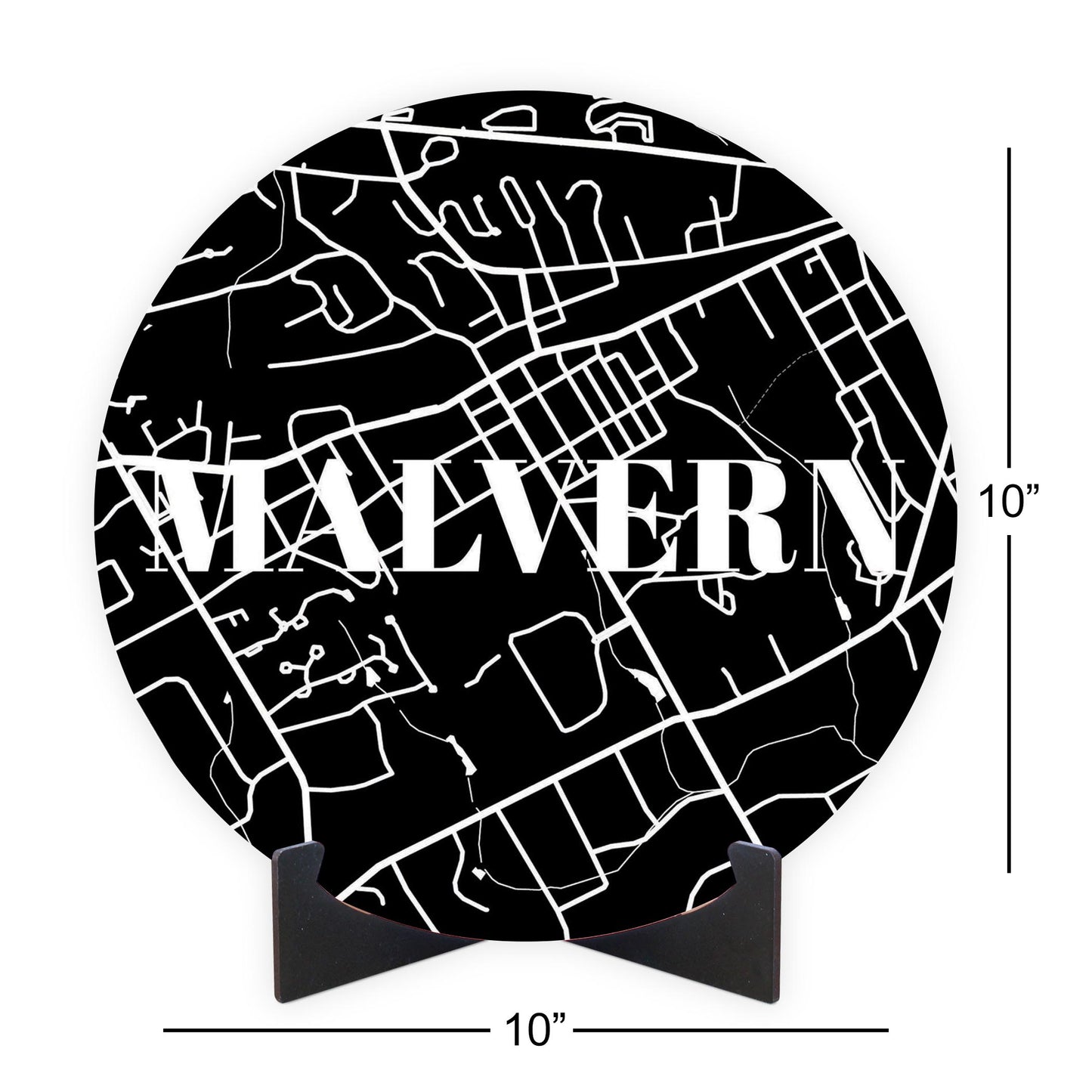 Minimalistic B&W Pennsylvania Malvern Map | Wood Sign | Eaches | Min 1