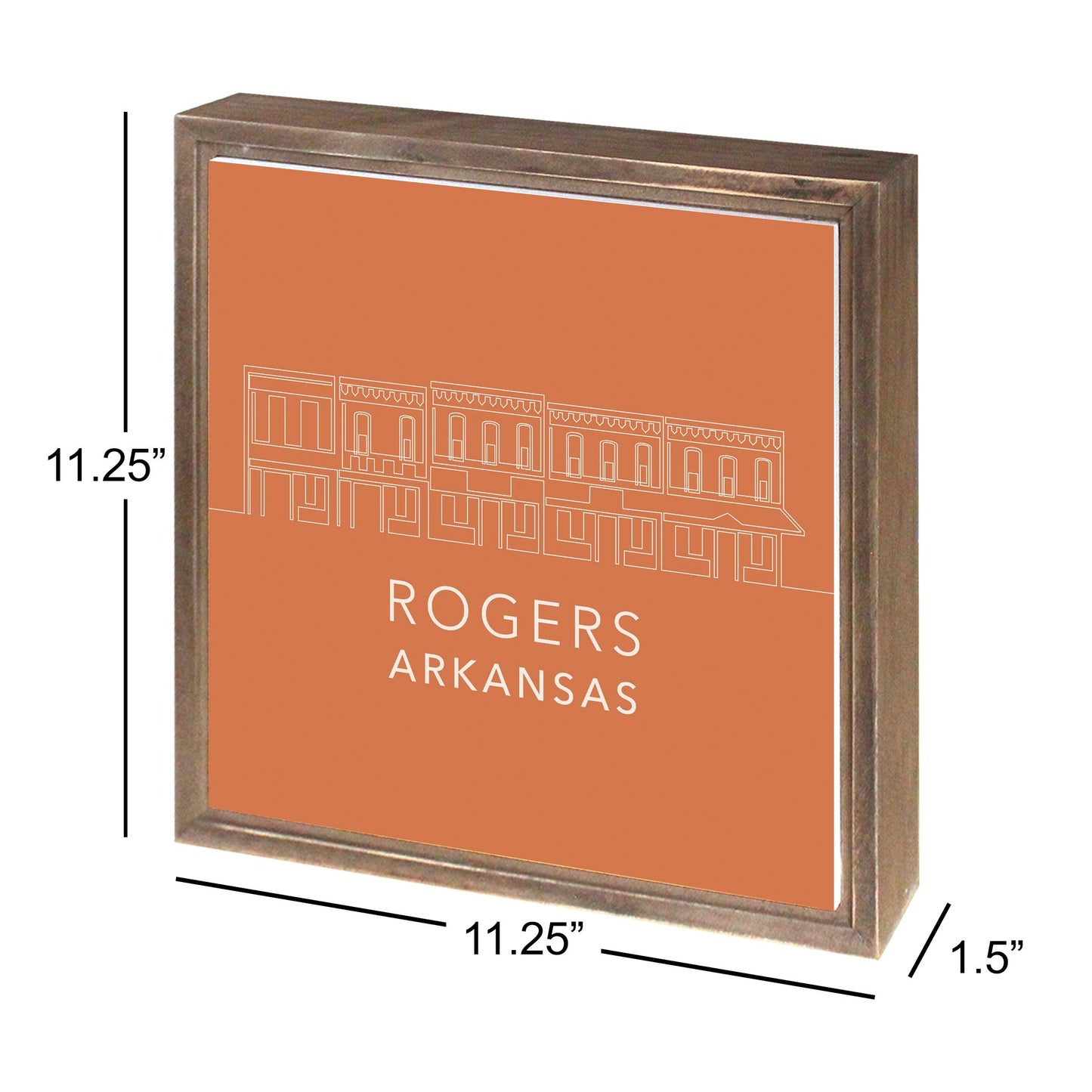 Modern Minimalist Arkansas Rogers Skyline | Wood Sign | Eaches | Min 1