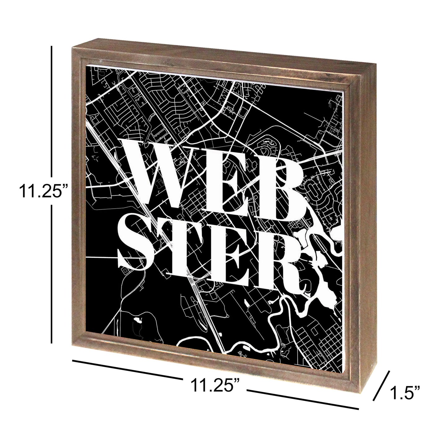 Minimalistic B&W Texas Webster Map | Wood Sign | Eaches | Min 1