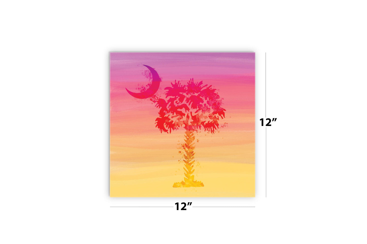 South Carolina Pink Water Color Palm Trees | Wood Sign | Eaches | Min 2