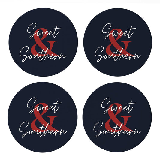 Modern Minimalist Texas Colors Sweet Southern | Absorbent Coasters | Set of 4 | Min 2