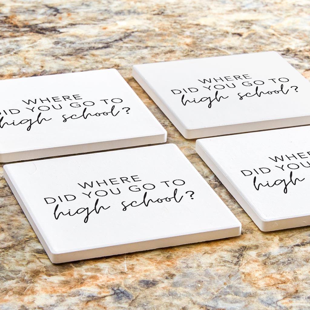 Minimalist B&W Missouri High School Quote | Absorbent Coasters | Set of 4 | Min 2