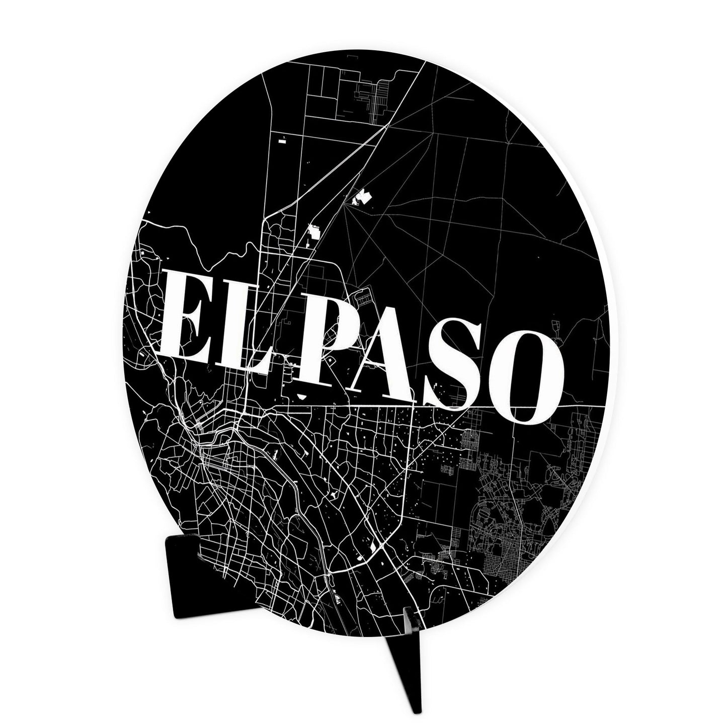 Minimalistic B&W Texas El Paso Map | Wood Sign | Eaches | Min 1