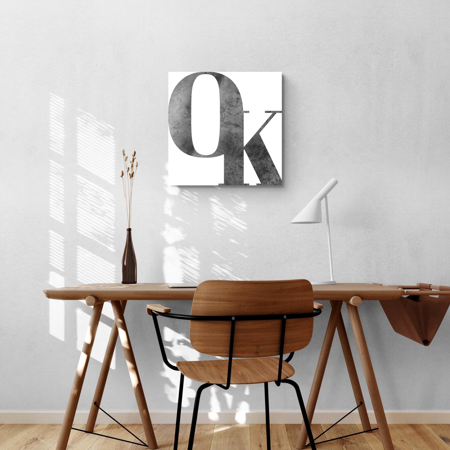 Modern White Oklahoma Initials | Hi-Def Glass Art | Eaches | Min 1