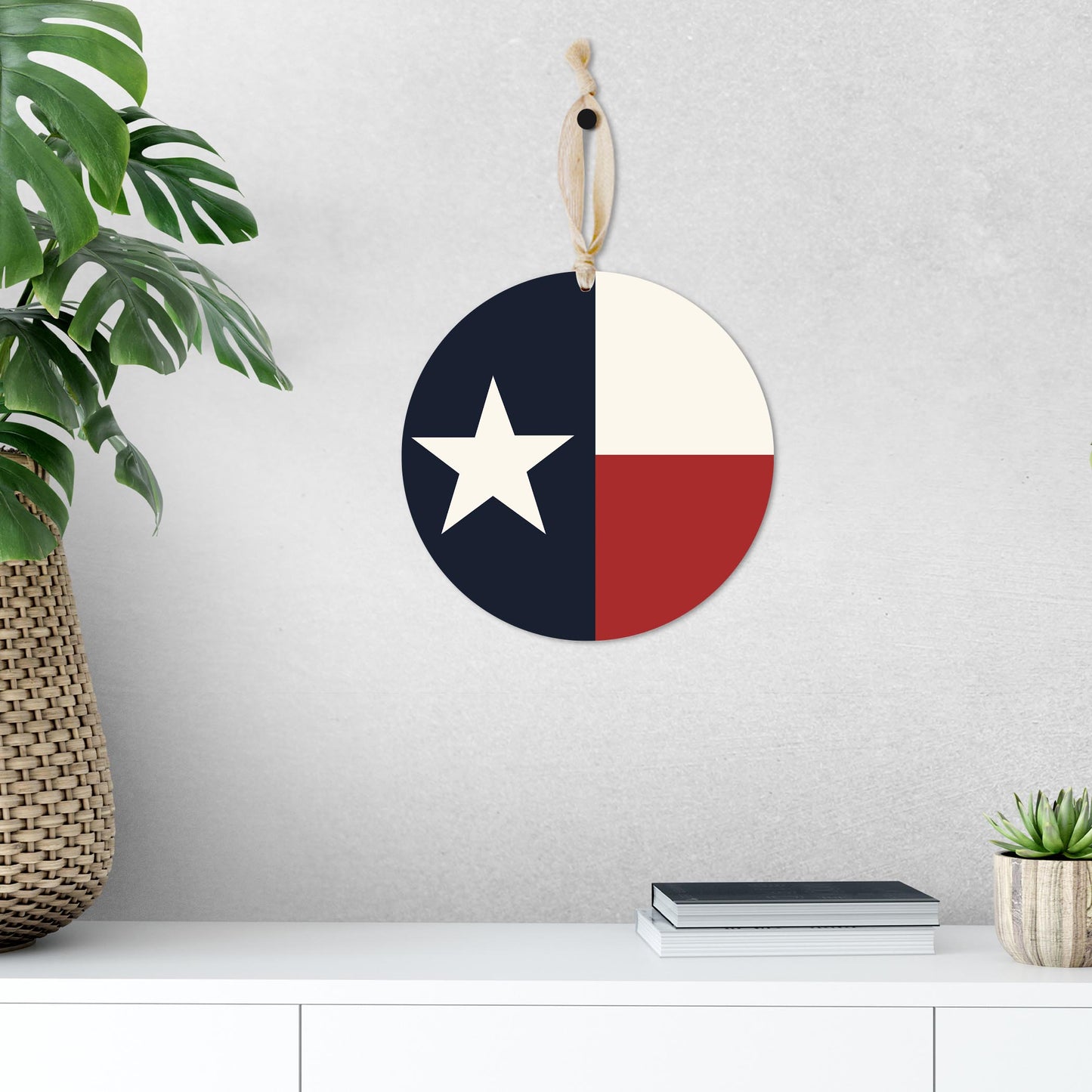 Modern Minimalist Texas Colors Flag | Wood Ornament | Eaches | Min 1