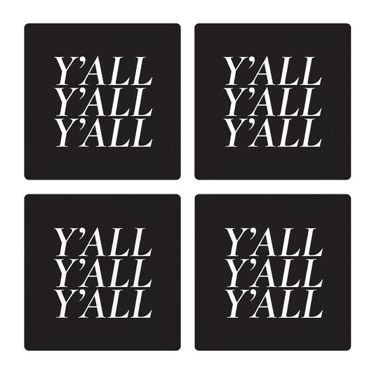 Minimalistic B&W Texas Yall | Absorbent Coasters | Set of 4 | Min 2