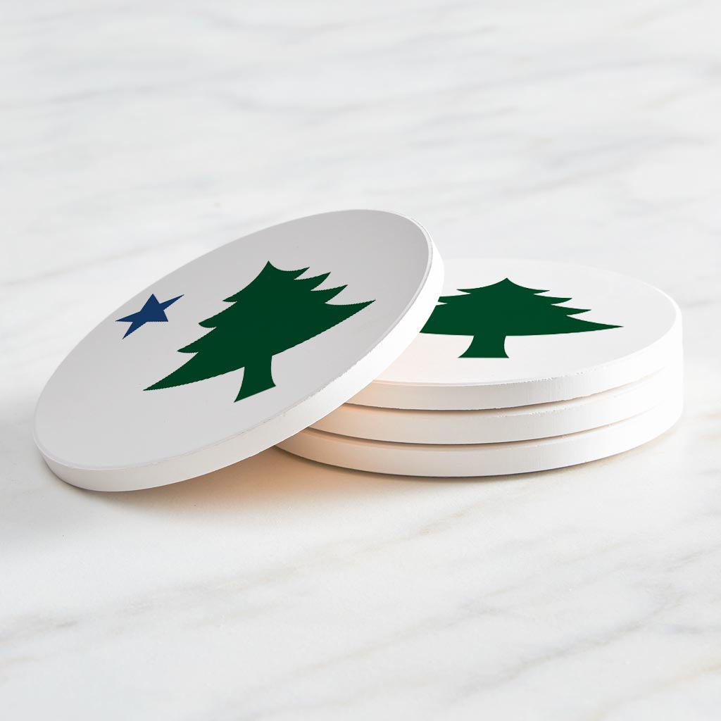 New England Star And Tree| Absorbent Coasters | Set of 4 | Min 2