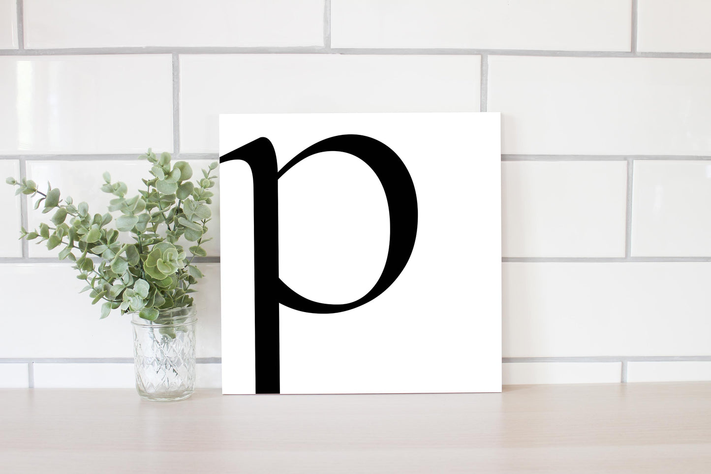 Minimal Monogram P | Wood Sign | Eaches | Min 2