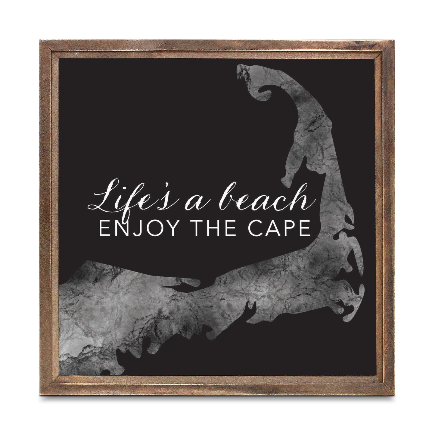 Minimalistic B&W Cape Cod Lifes A Beach | Wood Sign | Eaches | Min 1