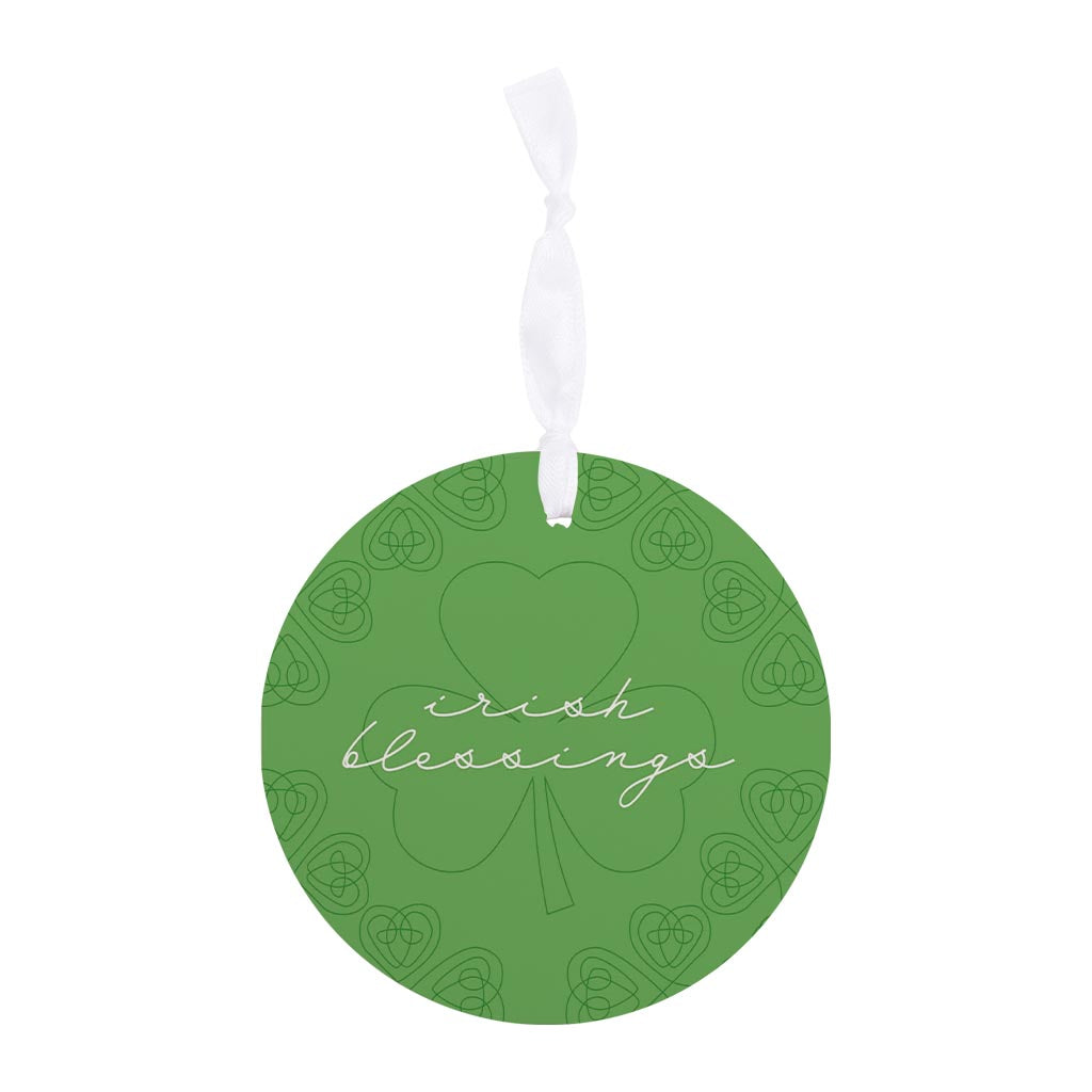 Light Green Shamrock Irish Blessings | Wood Ornament | Eaches | Min 6