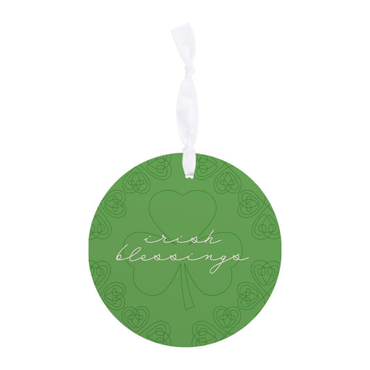 Light Green Shamrock Irish Blessings | Wood Ornament | Eaches | Min 6