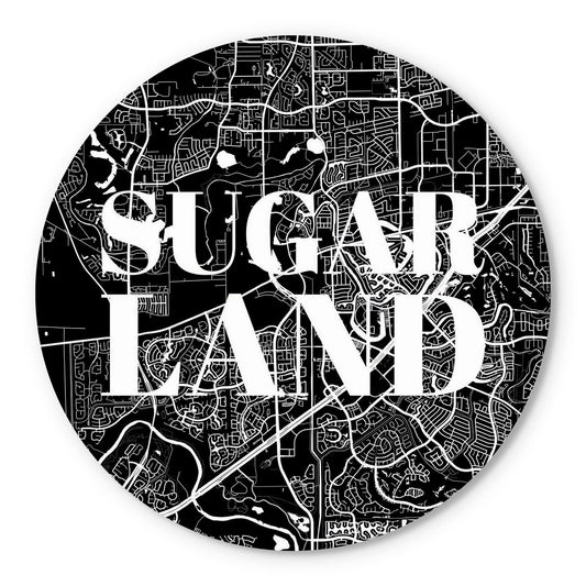 Minimalistic B&W Texas Sugarland Map | Wood Sign | Eaches | Min 1