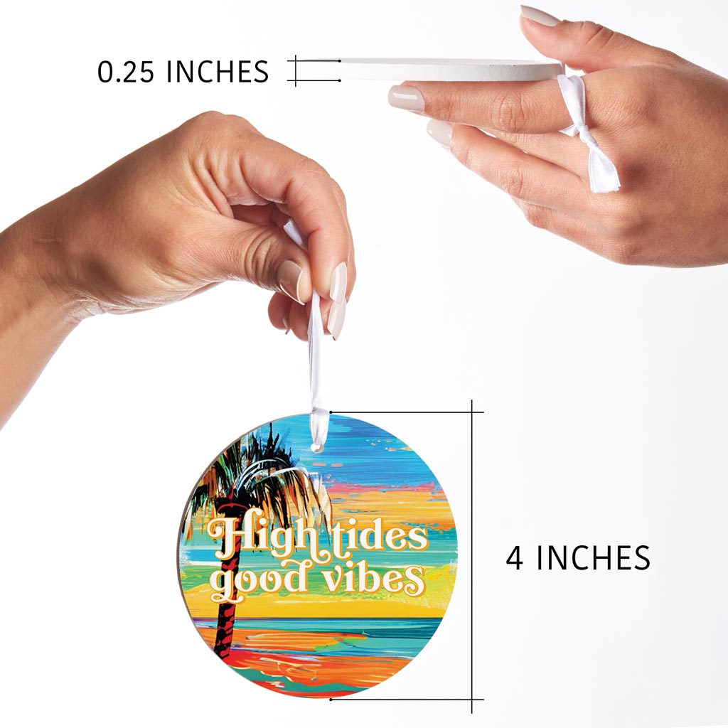 High Tides Good Vibes| Wood Ornament | Eaches | Min 6