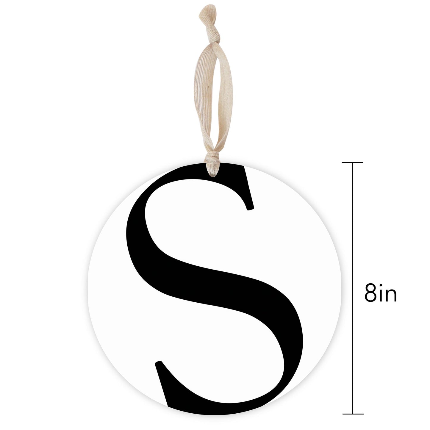 Minimalist Monogram S | Wood Ornament | Eaches | Min 1