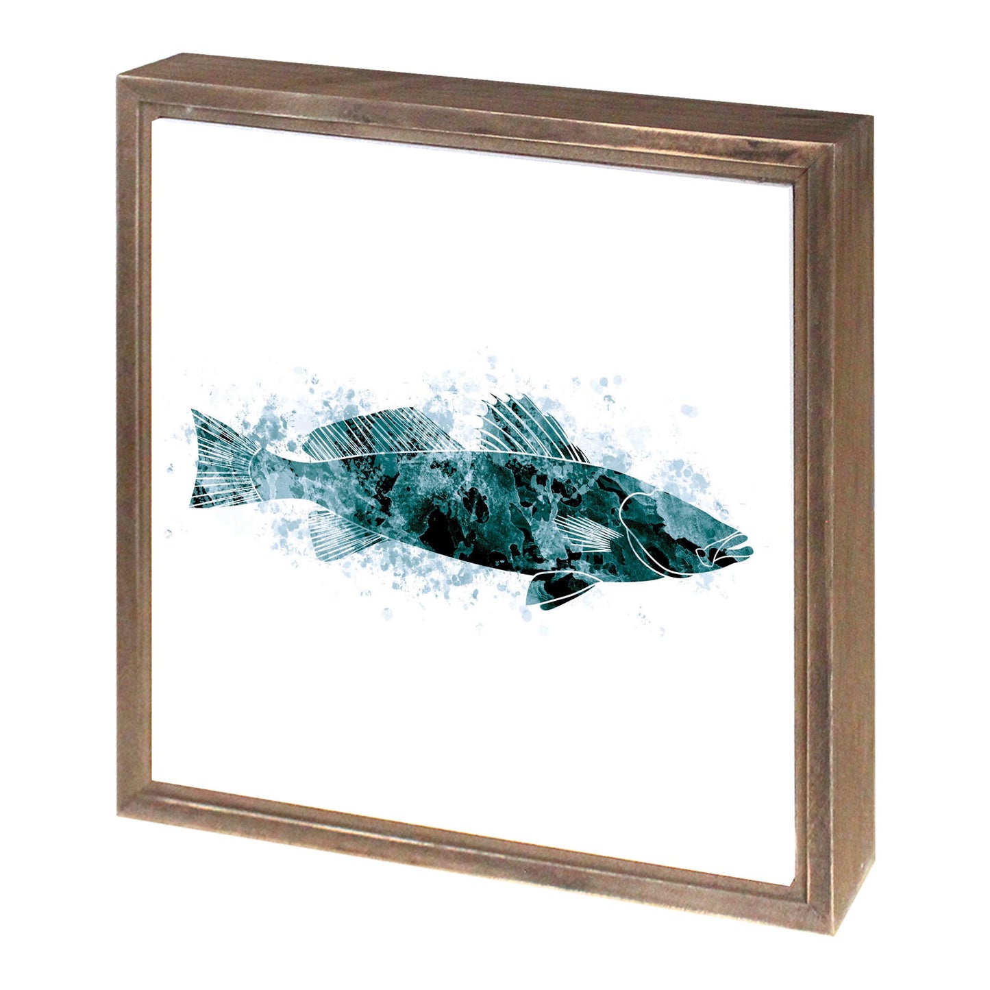 Blue White Water Color Speckled Trout | Wood Sign | Eaches | Min 1