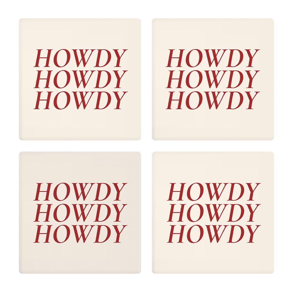 Modern Minimalist Texas Howdy | Absorbent Coasters | Set of 4 | Min 2