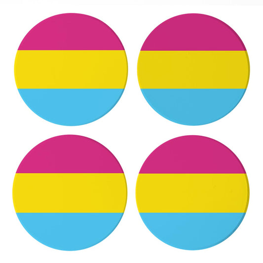 Pansexual Pride Flag Colors| Absorbent Coasters | Set of 4 | Min 2