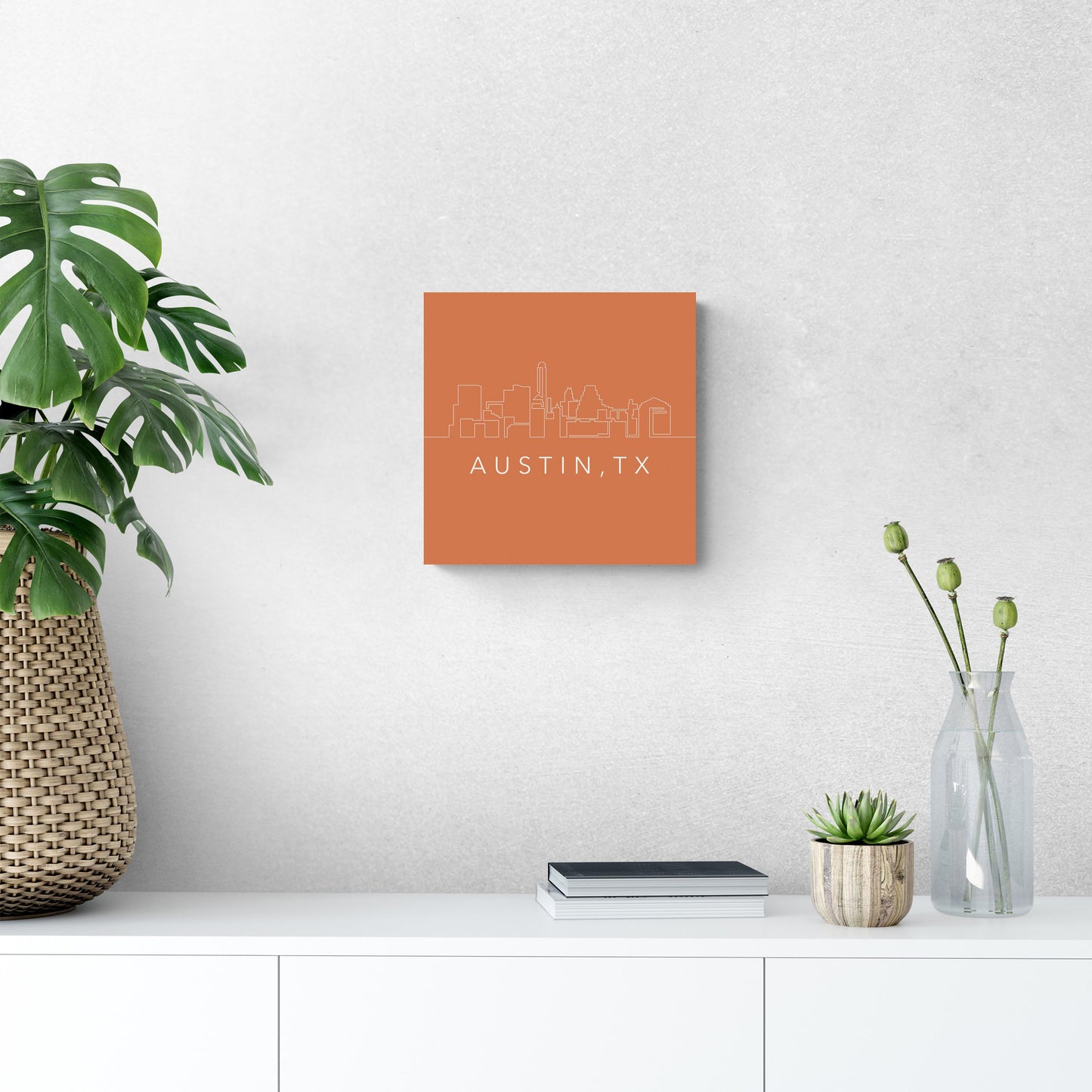 Modern Minimalist Texas Austin Skyline | Wood Sign | Eaches | Min 2