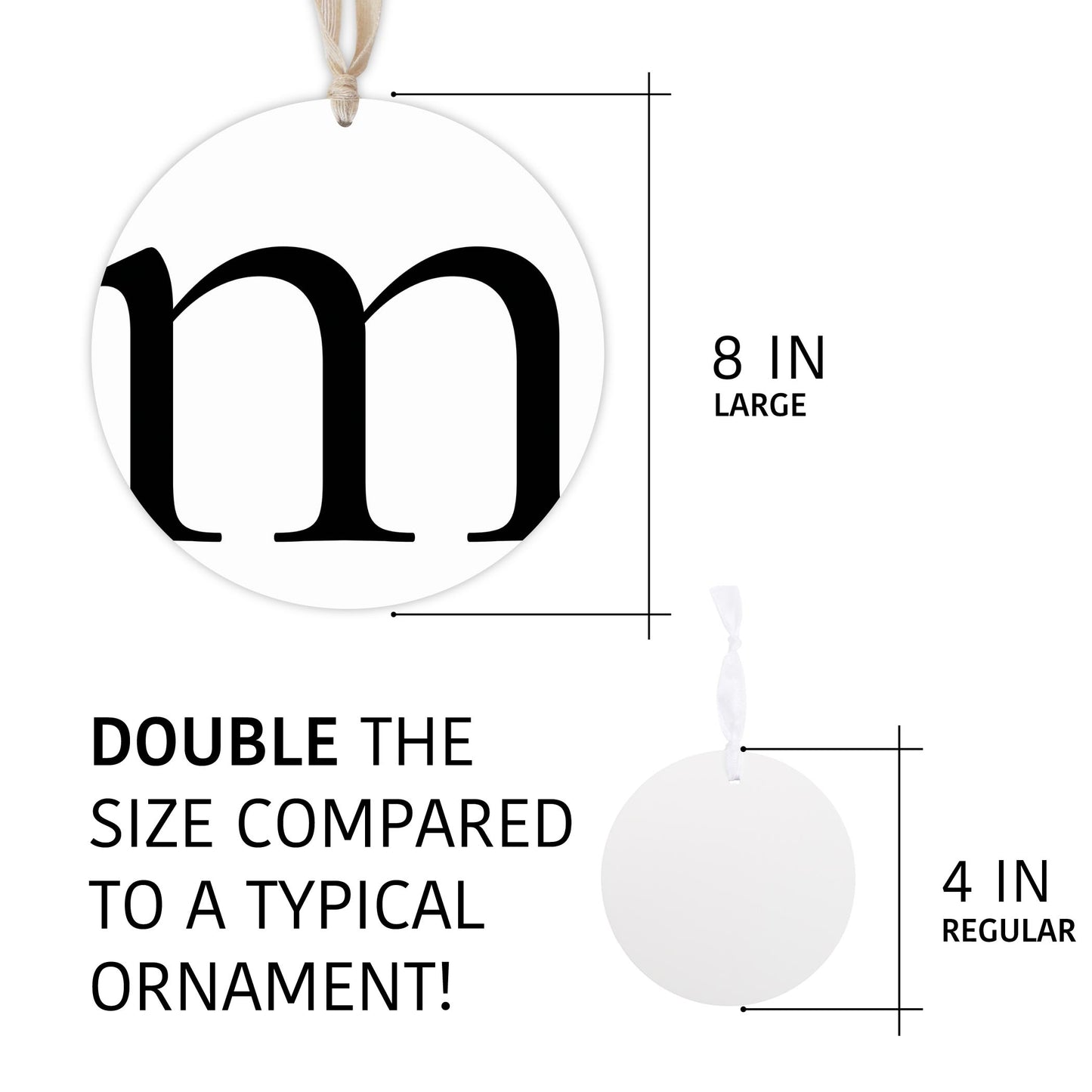 Minimalist Monogram M | Wood Ornament | Eaches | Min 1