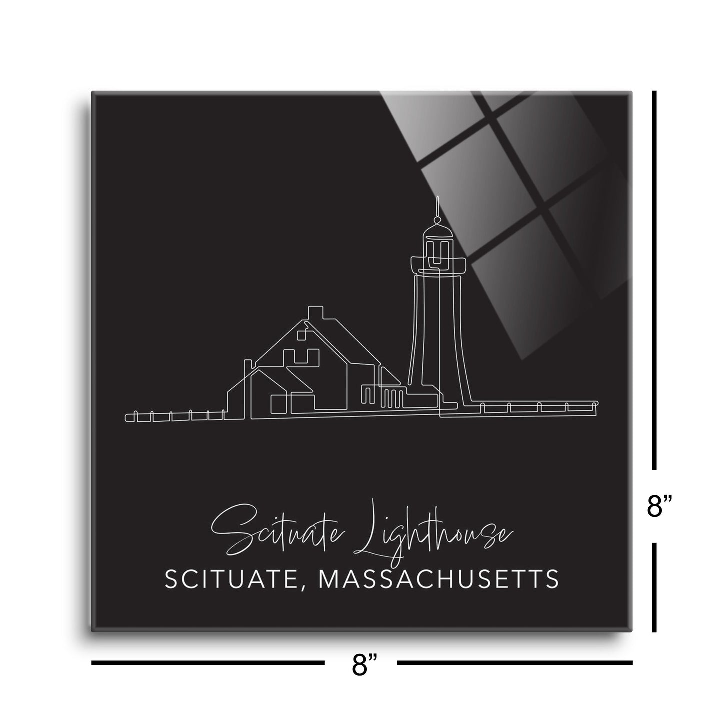 Black Scituate Lighthouse | Hi-Def Glass Art | Eaches | Min 2