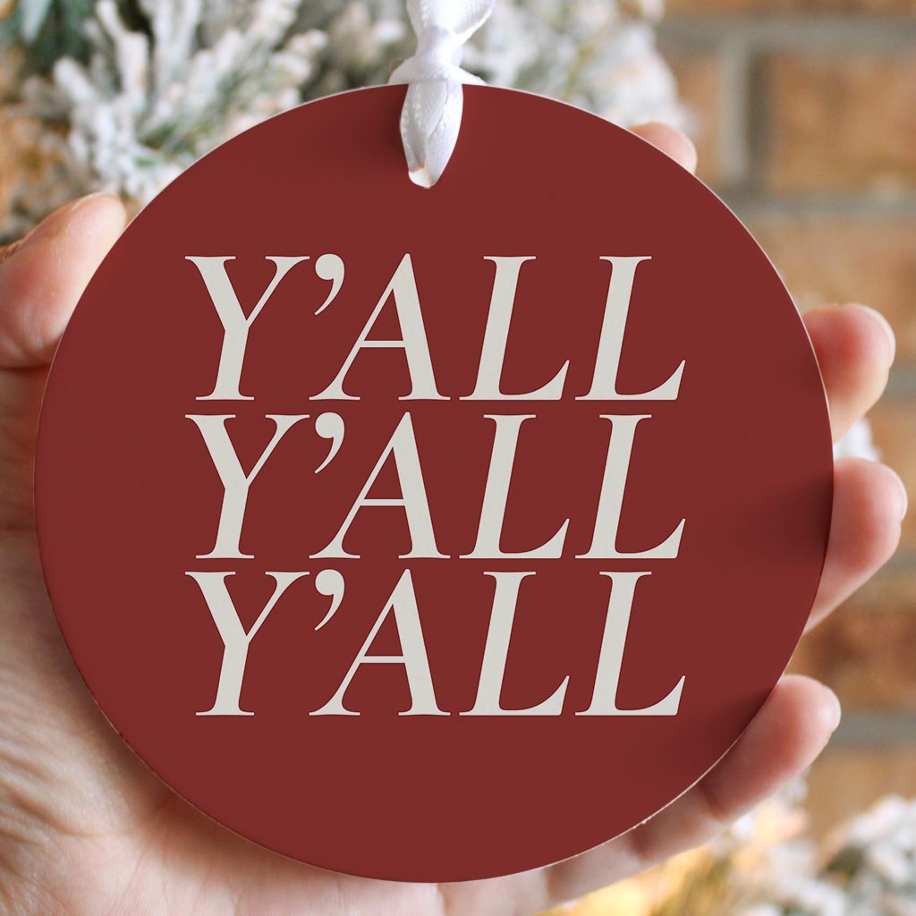 Modern Minimalist Oklahoma Yall | Wood Ornament | Eaches | Min 6