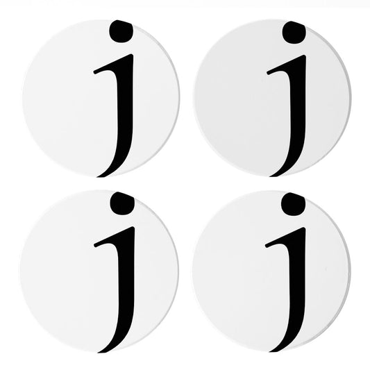 Minimalist Monogram J Circle | Absorbent Coasters | Set of 4 | Min 2