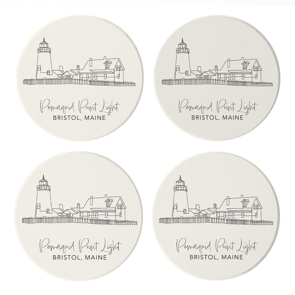 Pemaquid Point Light | Absorbent Coasters | Set of 4 | Min 2