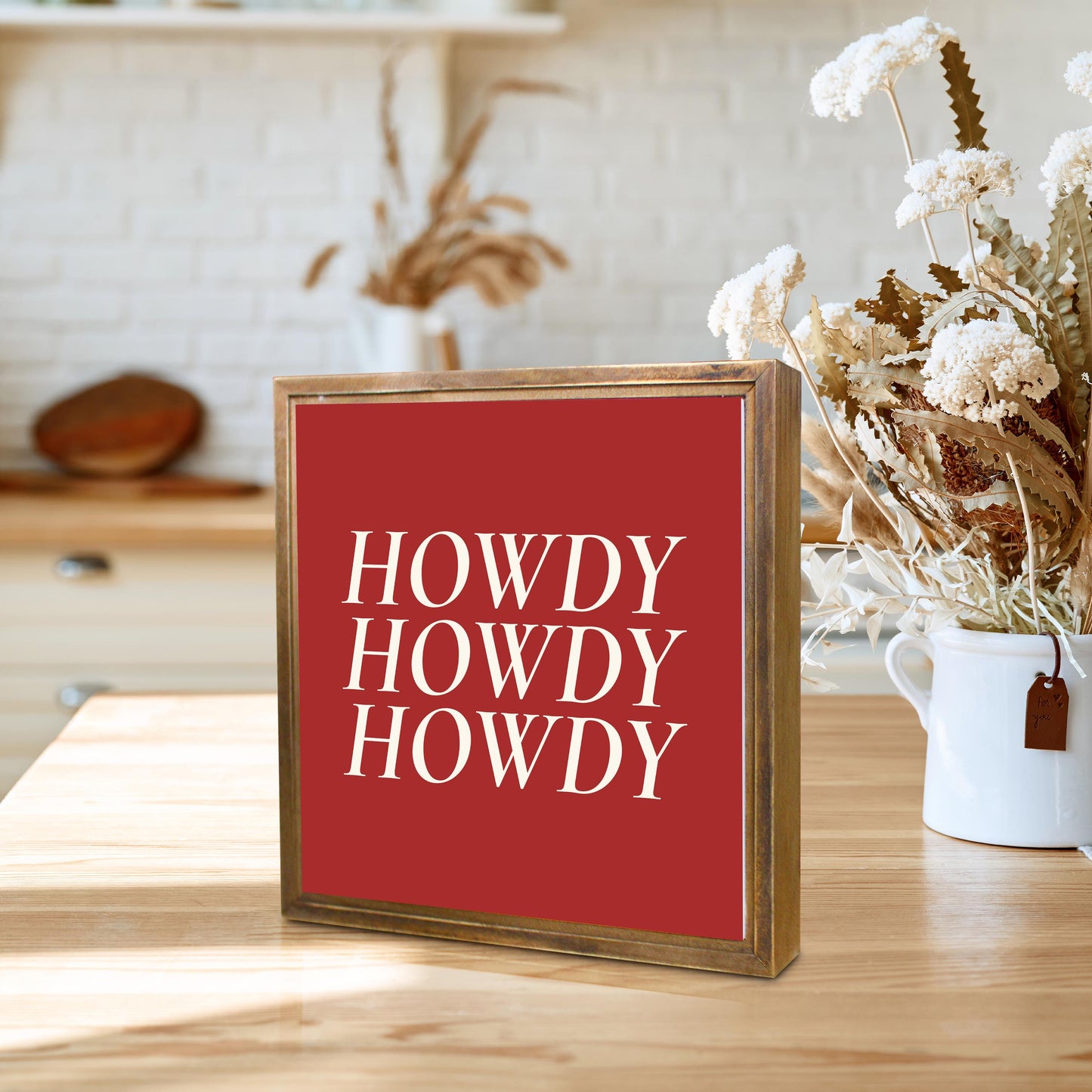 Modern Minimalist Texas Colors Howdy | Wood Sign | Eaches | Min 1