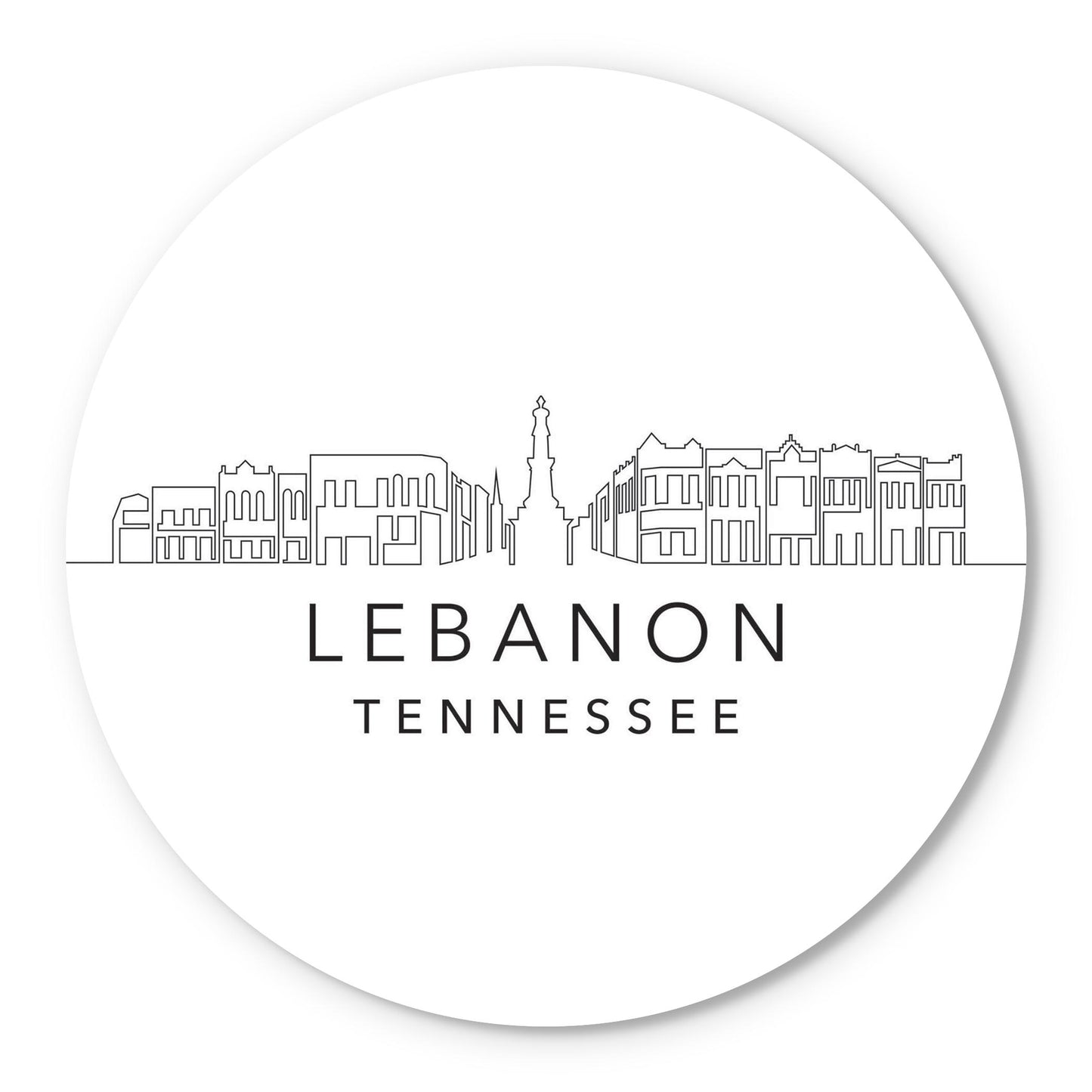 Minimalist B&W Tennessee Lebanon Skyline | Wood Sign | Eaches | Min 1