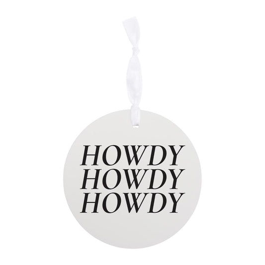 Minimalistic B&W Texas Howdy | Wood Ornament | Eaches | Min 6