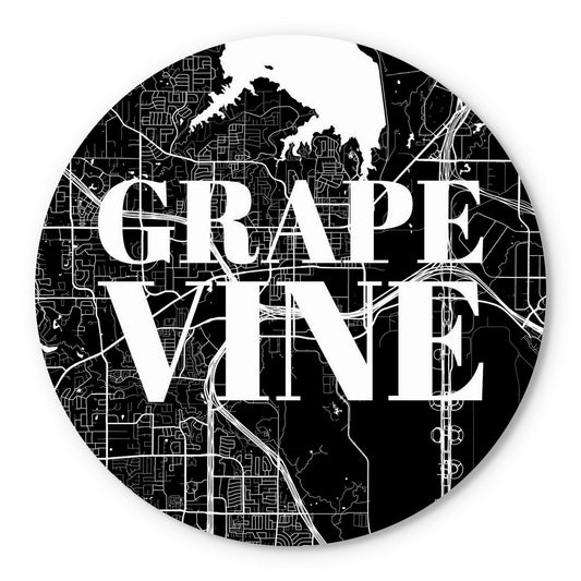 Minimalistic B&W Texas Grapevine Map | Wood Sign | Eaches | Min 1