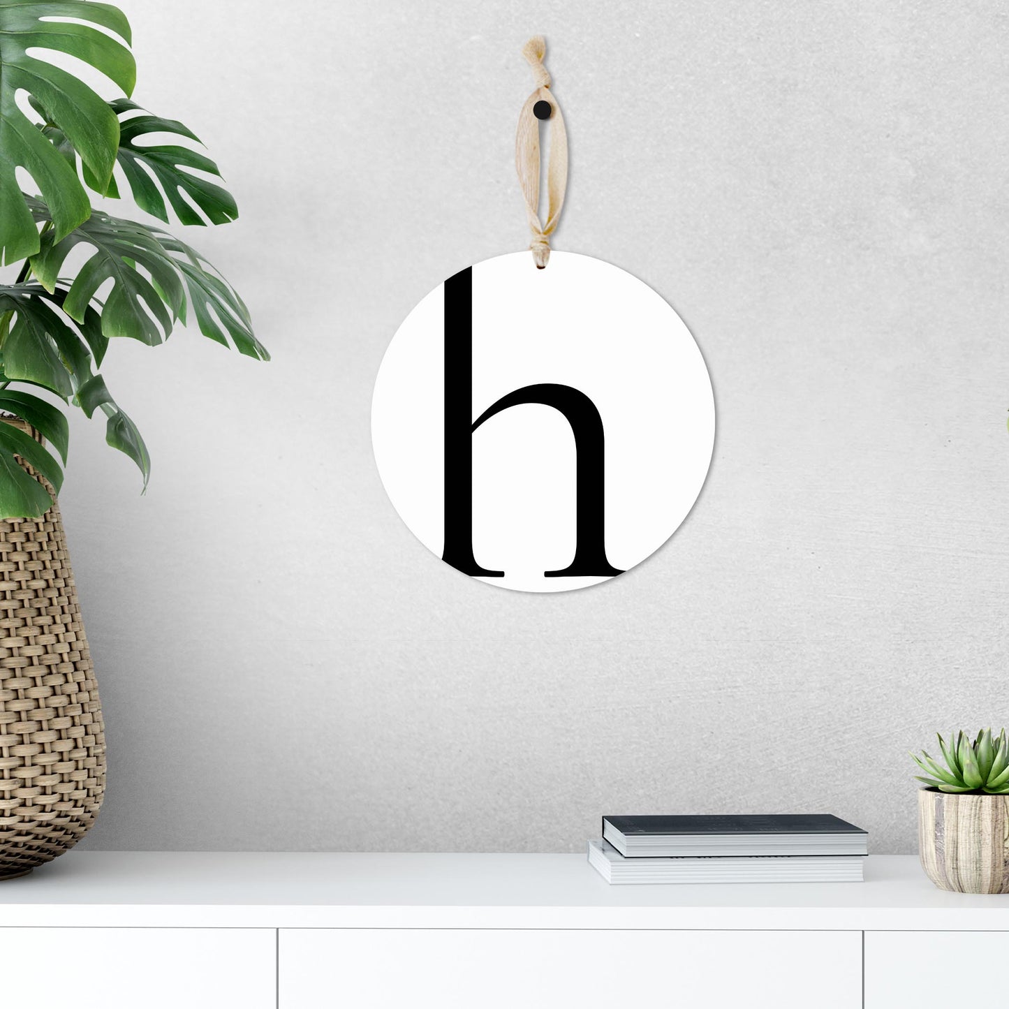 Minimalist Monogram H | Wood Ornament | Eaches | Min 1