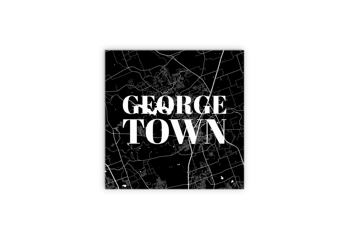 Minimalistic B&W Texas Georgetown Map | Wood Sign | Eaches | Min 2