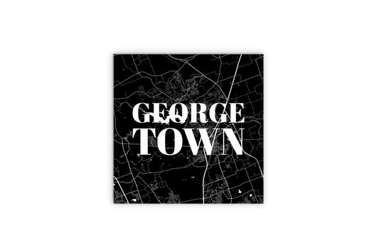 Minimalistic B&W Texas Georgetown Map | Wood Sign | Eaches | Min 2