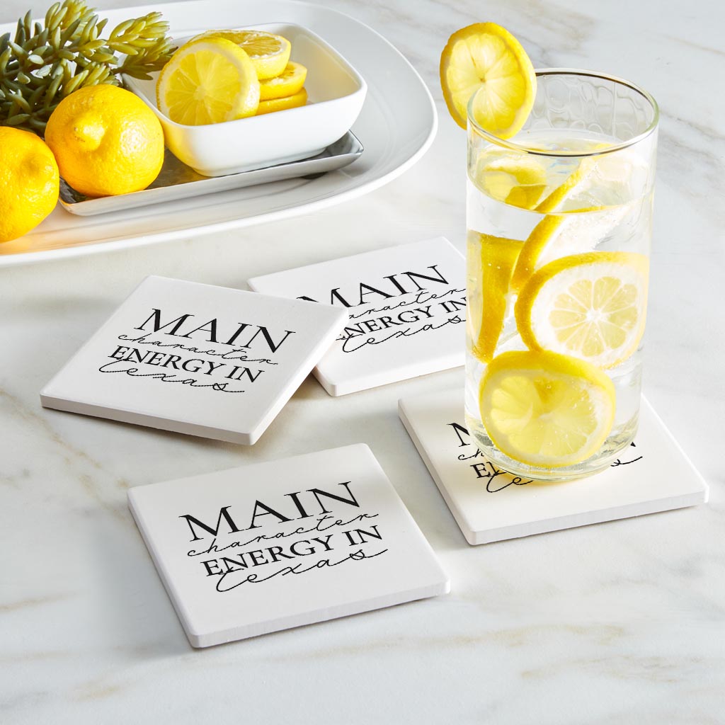 Modern Main Character Energy In Texas | Absorbent Coasters | Set of 4 | Min 2