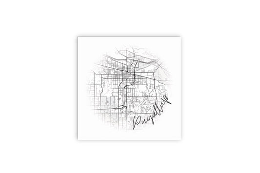 Minimalistic B&W Washington Puyallup Circle Map | Wood Sign | Eaches | Min 2