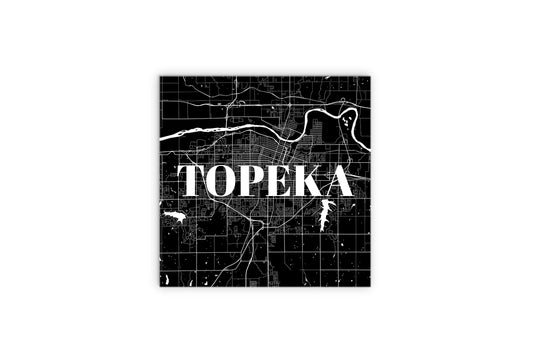 Minimalist B&W Kansas Topeka Map | Wood Sign | Eaches | Min 2