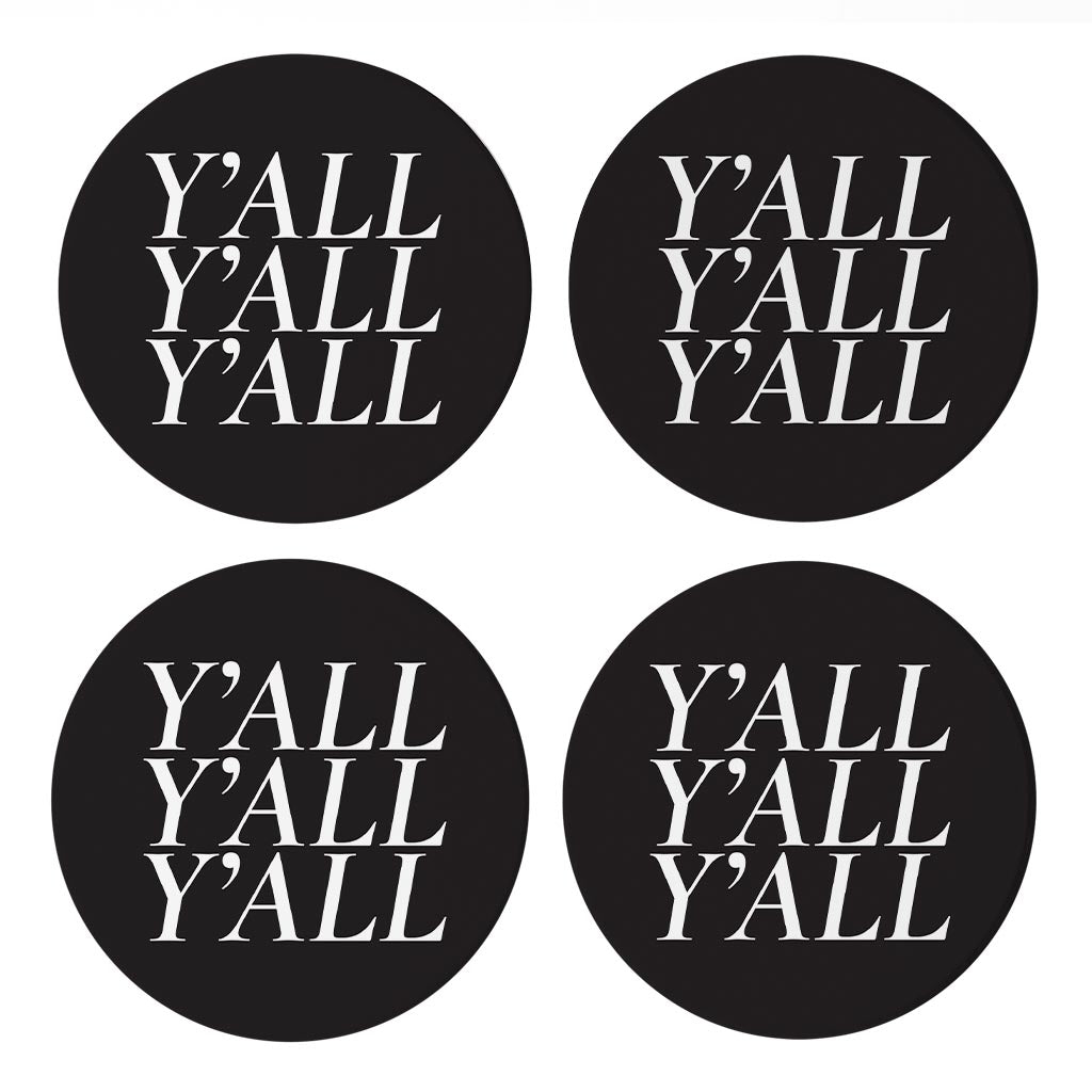 Minimalistic B&W Texas Yall| Absorbent Coasters | Set of 4 | Min 2