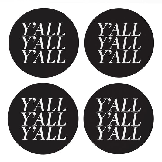 Minimalistic B&W Texas Yall| Absorbent Coasters | Set of 4 | Min 2