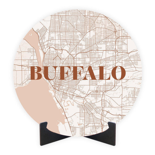 Modern Minimalist New York Buffalo Map | Wood Sign | Eaches | Min 1