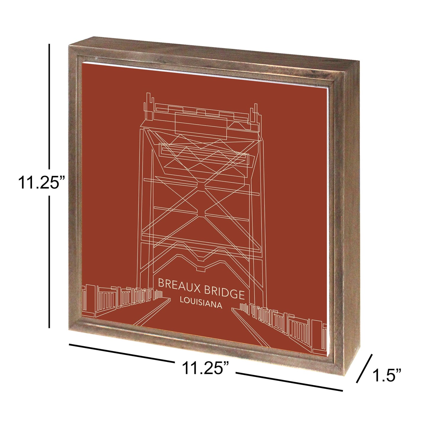 Modern Minimalist Louisiana Breaux Bridge Line Drawing | Wood Sign | Eaches | Min 1