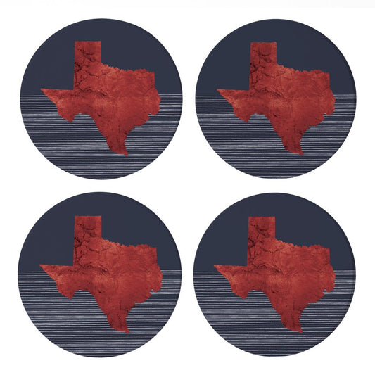 Modern Minimalist Texas Straight Line State Shape | Absorbent Coasters | Set of 4 | Min 2