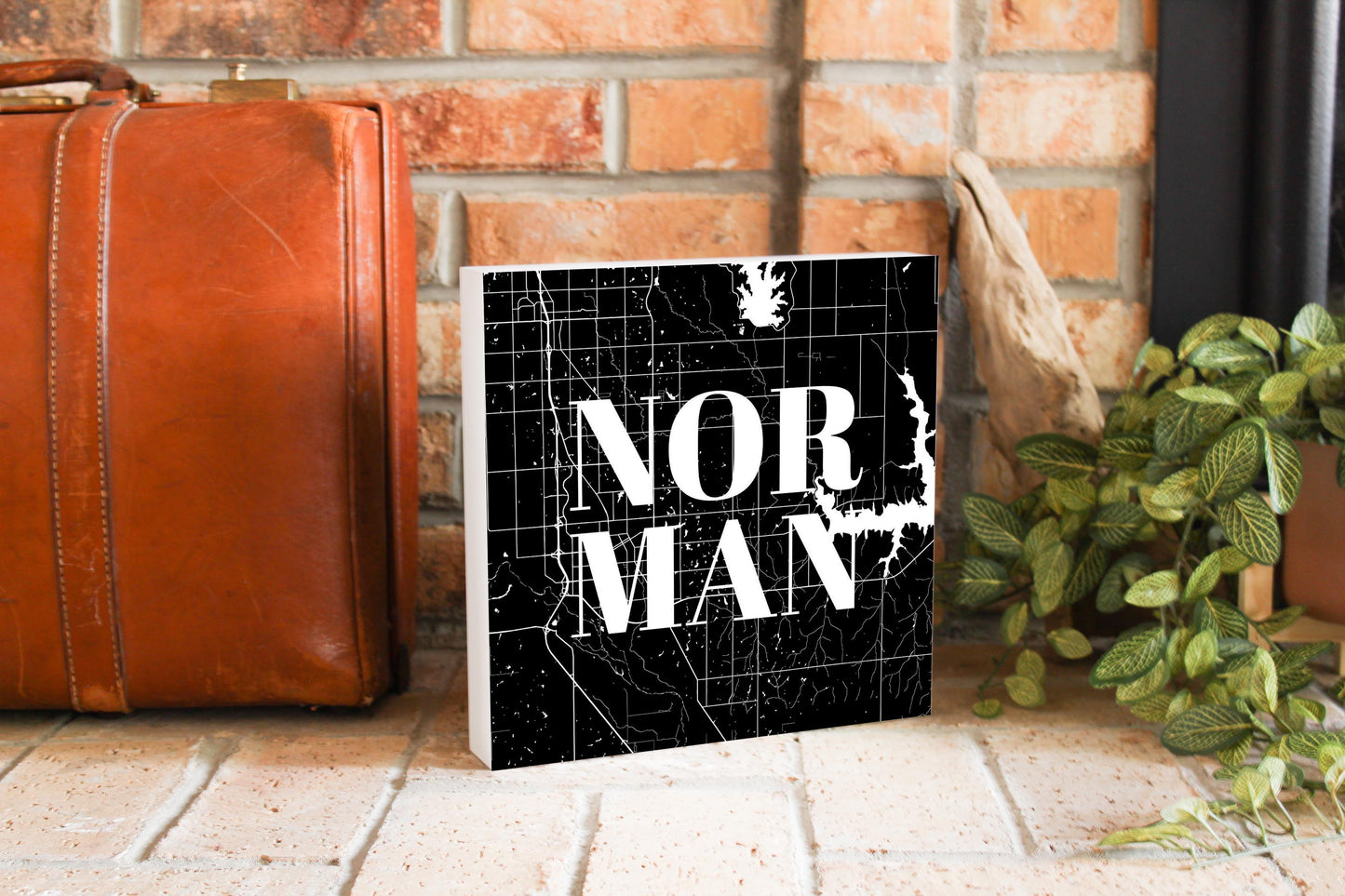 Modern Oklahoma Norman Map | Wood Block | Eaches | Min 2