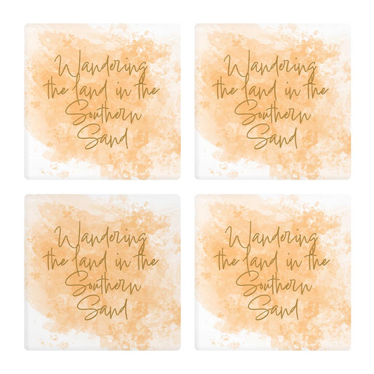 Wandering The Land Water Color | Absorbent Coasters | Set of 4 | Min 2