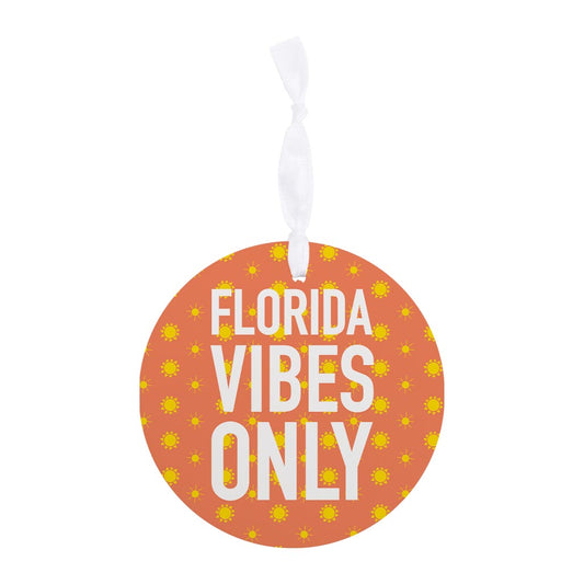 Florida Vibes Only | Wood Ornament | Eaches | Min 6