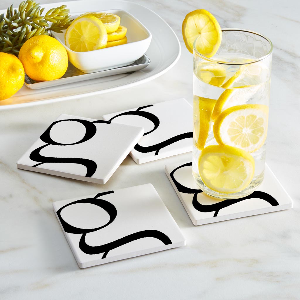 Minimal Monogram G| Absorbent Coasters | Set of 4 | Min 2