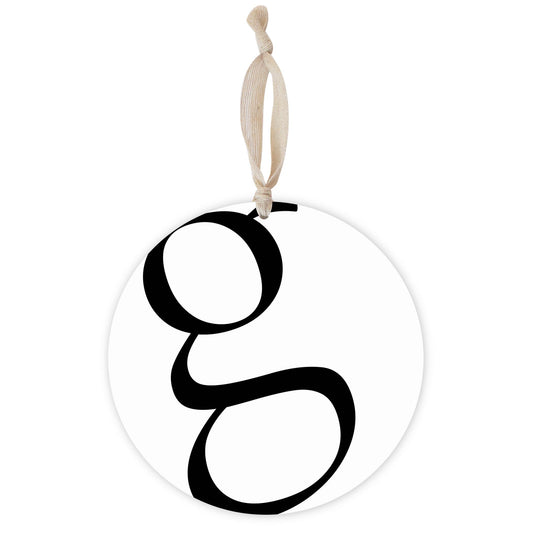 Minimalist Monogram G| Wood Ornament | Eaches | Min 1