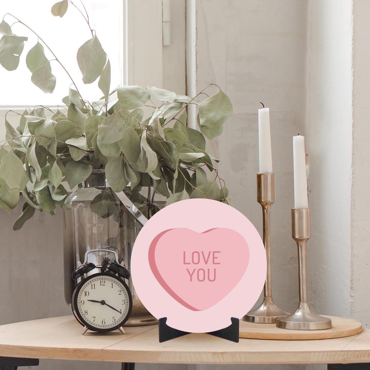 Message Hearts Love You | Wood Sign | Eaches | Min 1