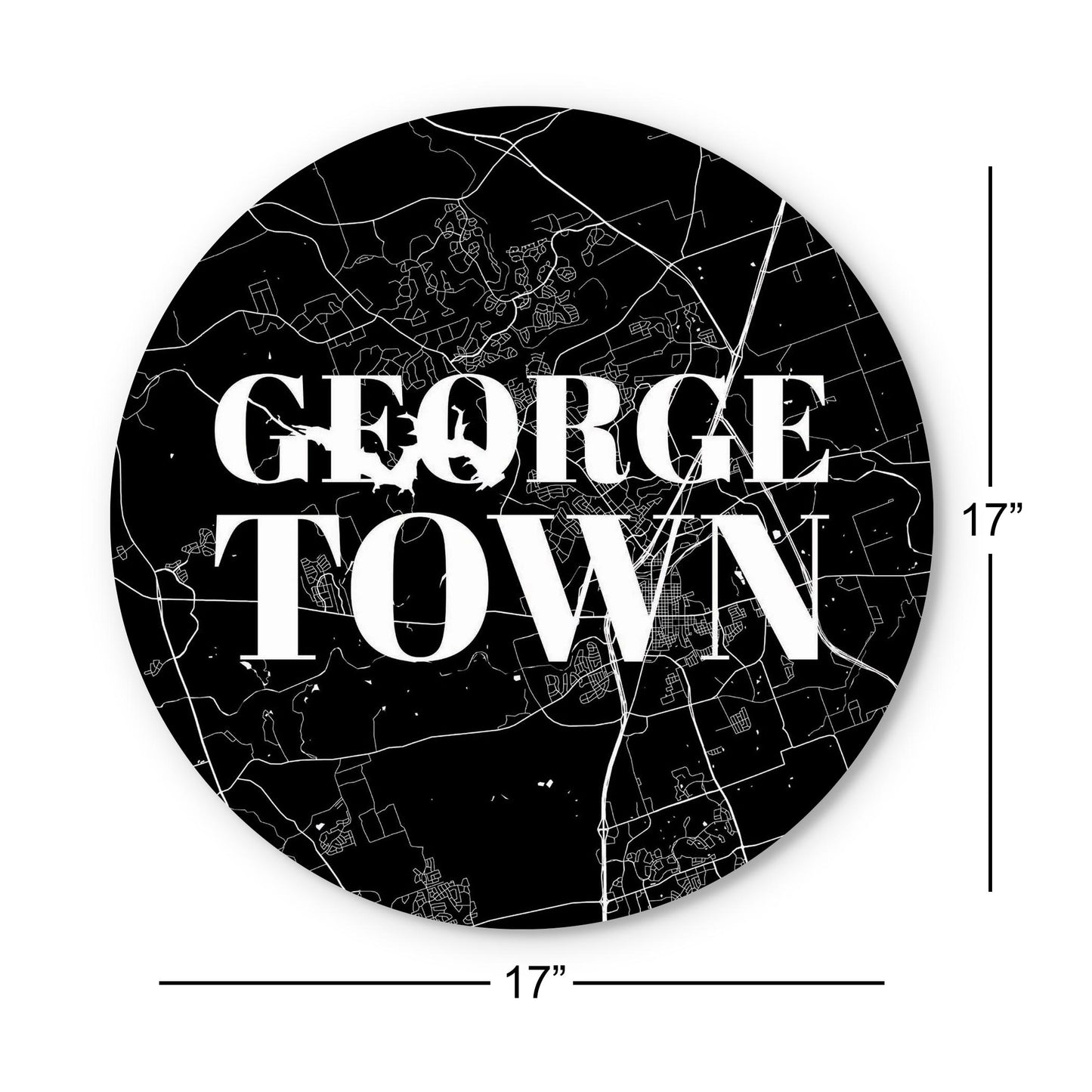 Minimalistic B&W Texas Georgetown Map | Wood Sign | Eaches | Min 1